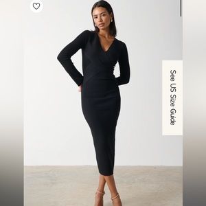 Jacklin Wrap Midaxi Dress in Black